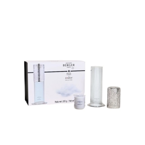 Rinkinys žvakidė + žvakė Maison Berger STARCK Peau de Pierre, pilkos sp., 120 g