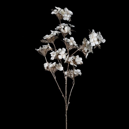 Dirbtinė šaka CREAM HYDRANGEA LEAF STEM, 1.1 m