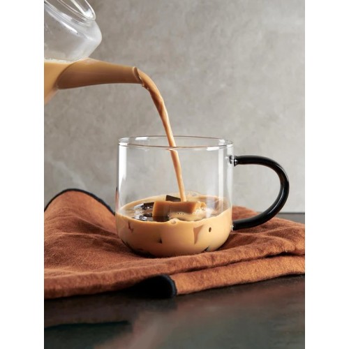 Puodelis ASA COPPA, juoda rankena, 400 ml