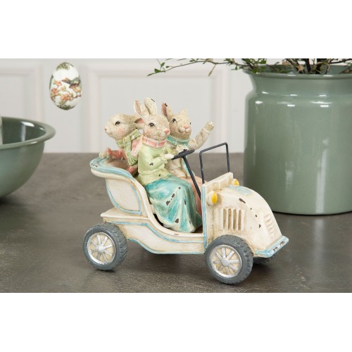Dekoracija pastatoma A Lot Rabbit Family Riding Car, marga