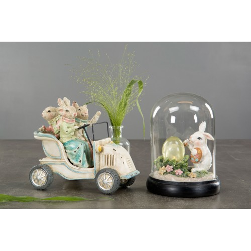 Dekoracija pastatoma A Lot Rabbit Family Riding Car, marga
