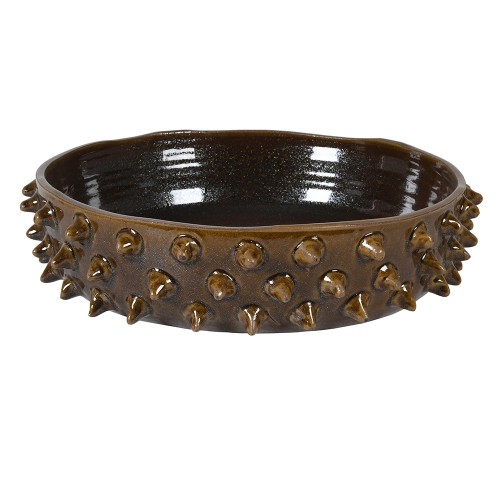 Dekoratyvinis dubuo MAHOGANY SPIKE BOWL, rusvos sp., 42 cm
