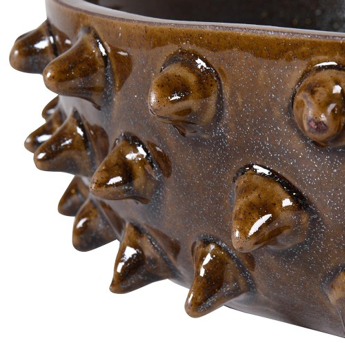 Dekoratyvinis dubuo MAHOGANY SPIKE BOWL, rusvos sp., 42 cm