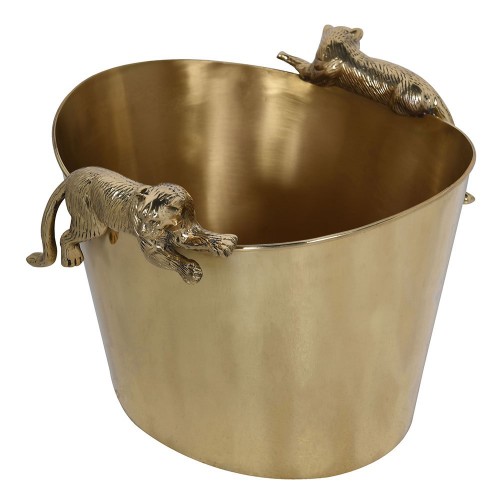Kibirėlis vynui/šampanui BRASS LEOPARD, aukso sp., 26 cm