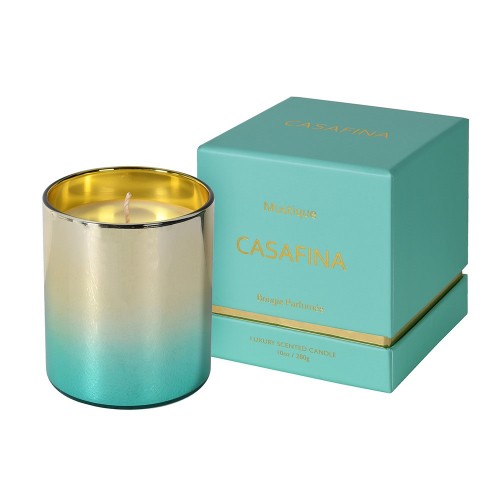 Žvakė indelyje MUSTIQUE CASAFINA, žydros sp., 9,5 cm