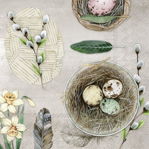 Servetėlės IHR EGGS AND FEATHERS, marga, 33 x 33 cm