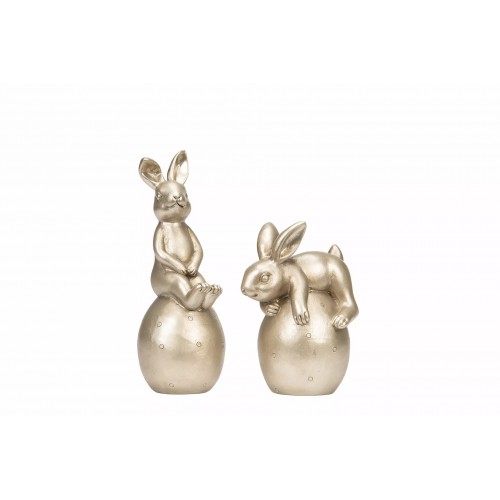 Dekoracija ALOT Rabbit Duo Egg, mix, šampaninė sp.