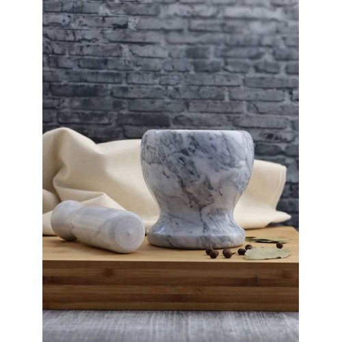 Prieskonių grūstuvė Marble, balta, 11,5 x 9,5 cm