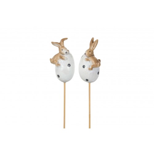 Įsmeigiama dekoracija A Lot Rabbit on Egg, 1 vnt., 5 cm