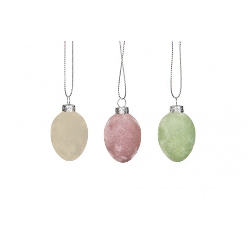 Pakabinama dekoracija A Lot Egg Glass Velvet, color mix, 1 vnt