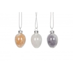 Pakabinama dekoracija A Lot Egg Glass Feather, color mix, 1 vnt