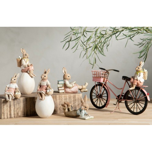Dekoracija A Lot Rabbit couple reads, 1 vnt., 12 cm