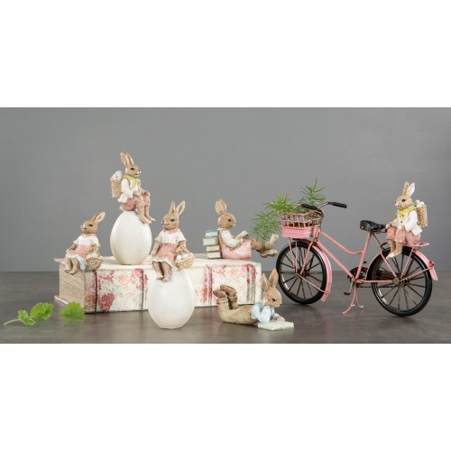 Dekoracija A Lot Rabbit couple reads, 1 vnt., 12 cm