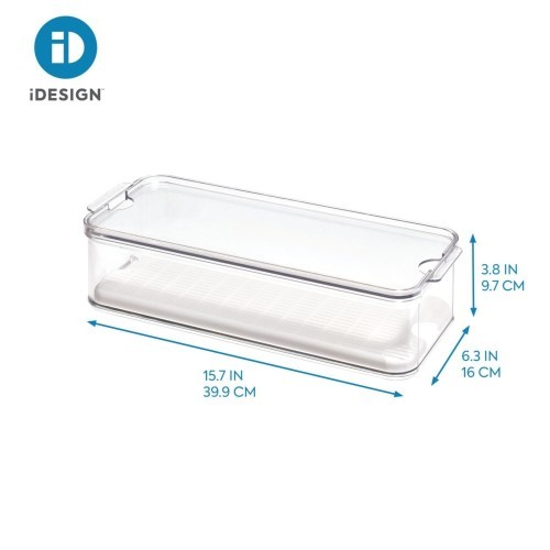 Maisto saugojimo dėžė su dangteliu Interdesign CRISP, skaidrios sp., 40x16x9,7 cm