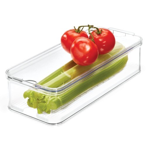 Maisto saugojimo dėžė su dangteliu Interdesign CRISP, skaidrios sp., 40x16x9,7 cm