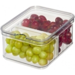 Maisto saugojimo dėžė su skirtuku Interdesign CRISP, skaidrios sp., 16x21x9,6 cm