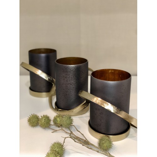 Žvakidė CHARRED COAL TRIPLE H/CANE, pilkos sp., 15,5 cm