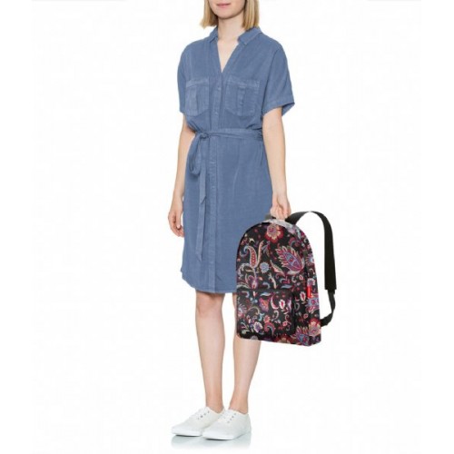 Sudedama kuprinė Reisenthel, MINI MAXI, juoda gėlėta , 14L