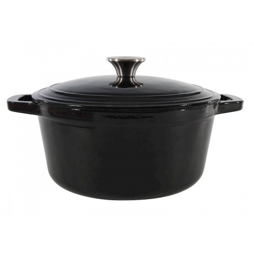 Puodas CAST IRON CASSEROLE, emalis, juodas, 24cm,. 4,5l