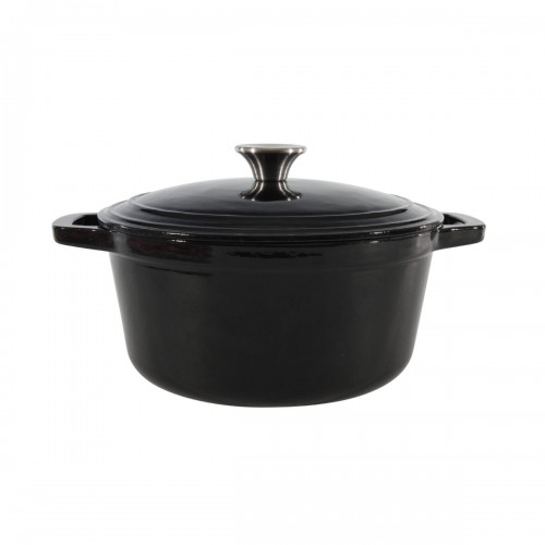 Puodas, CAST IRON CASSEROLE, emalis, juodas, 26cm,. 5,5l
