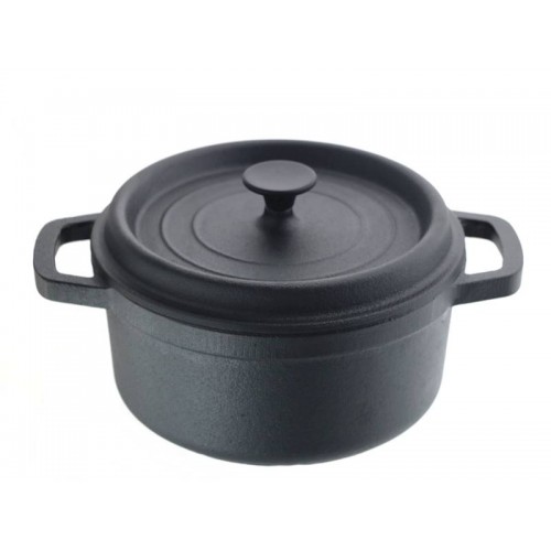 Puodas CAST IRON CASSEROL, lygus, juodas, ketus,. 20cm 0,6l