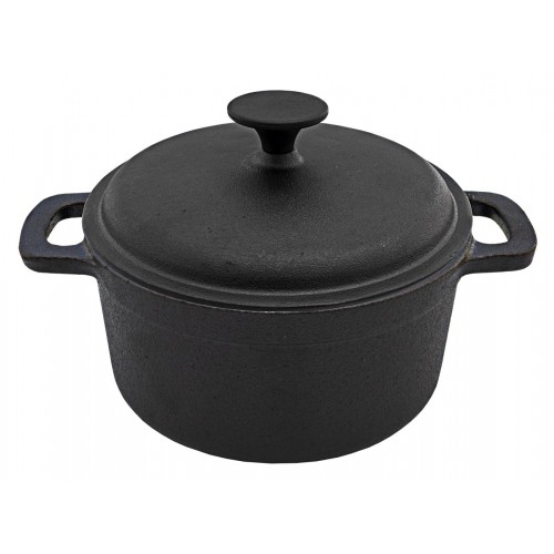 Puodas CAST IRON CASSEROLE, lygus, juodas, ketus,. 24cm 4,5l