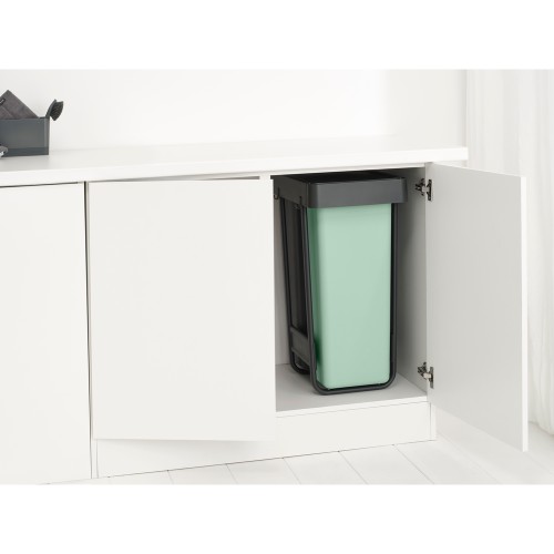 Šiukšlių dėžė Brabantia Sort & Go Dark Grey&Jade, žalia, mont. 2x30 l