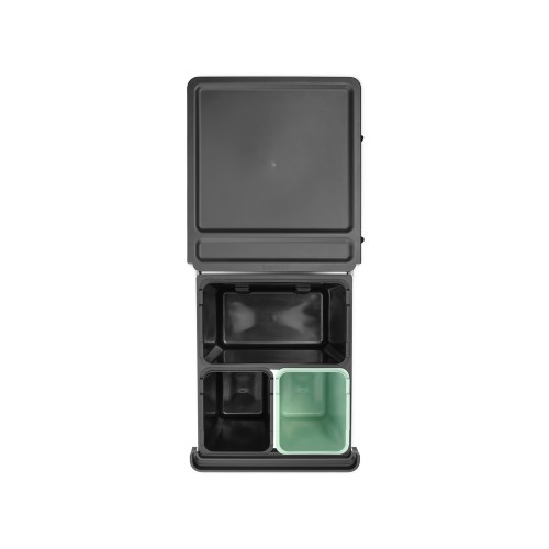 Šiukšlių dėžė Brabantia Sort&Go Dark Grey&Jade, mont.10+10+20 l