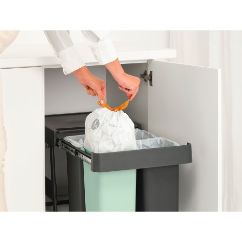 Šiukšlių dėžė Brabantia Sort&Go Dark Grey&Jade, mont.10+10+20 l