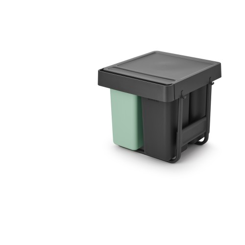 Šiukšlių dėžė Brabantia Sort&Go Dark Grey&Jade, mont.10+10+20 l