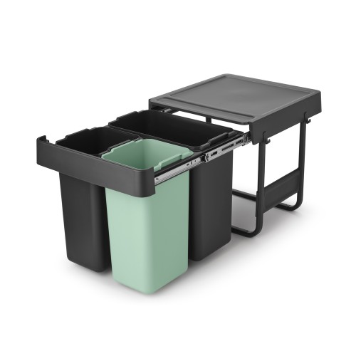Šiukšlių dėžė Brabantia Sort&Go Dark Grey&Jade, mont.10+10+20 l