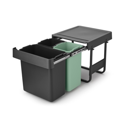 Šiukšlių dėžė Brabantia Sort&Go Dark Grey&Jade, mont.10+10+20 l