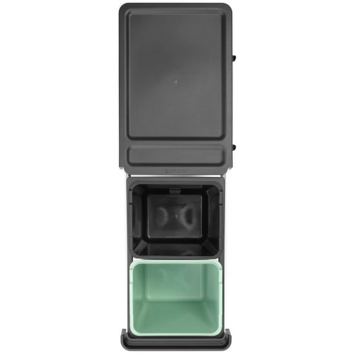 Šiukšlių dėžė Sort&Go Dark Grey&Jade Green, mont. 2 x 15 L