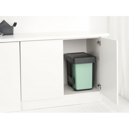 Šiukšlių dėžė Sort&Go Dark Grey&Jade Green, mont. 2 x 15 L