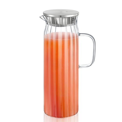 Stiklinis ąsotis su dangčiu Wilmax SEGMENT, skaidrios sp., 1,5 l