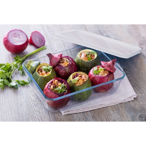 Indas su dangčiu šaldymui – kepimui COOK & FREEZE, skaidrios sp., 22 cm x 17 cm, 1,5 l