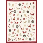 Virtuvinis rankšluostis su kalėdiniais motyvais ALL 4 X-MAS, raudonos sp., 50 cm x 70 cm
