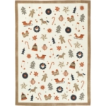 Virtuvinis rankšluostis su kalėdiniais motyvais ALL 4 X-MAS, smėlio sp., 50 cm x 70 cm
