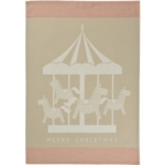 Virtuvinis rankšluostis su kalėdiniais motyvais THE CAROUSEL, smėlio sp., 50 cm x 70 cm