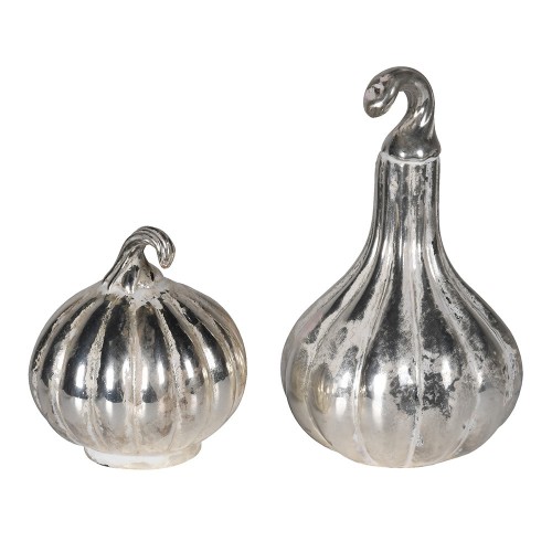 Kalėdinė dekoracija PUMPKINS, sidabrinės sp., 17 cm, 1 vnt