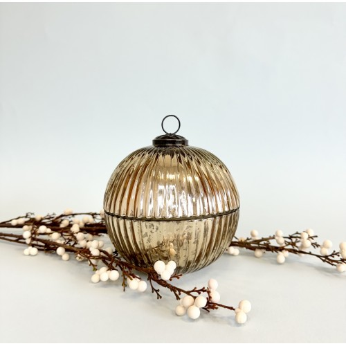 Žvakė inde su dangčiu BALSAM/CEDAR GOLD C.POT, auksinės sp., Ø 13 cm