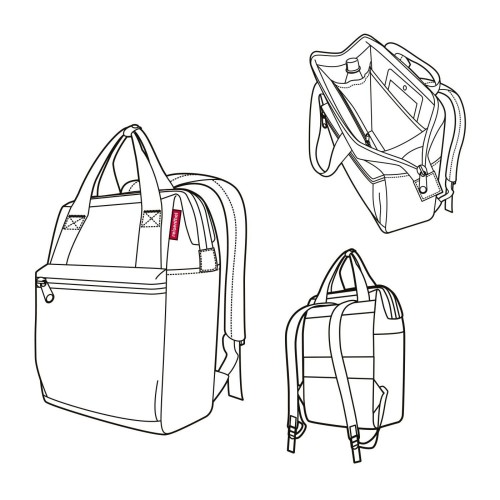 Rankinė-kuprinė ALLROUNDER RHOMBUS, juodos sp., 12 L