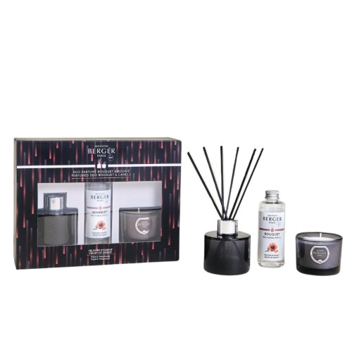 Kvapo namams rinkinys MINI DUO VARIATION Velvet of Orient, pilkos sp., 80 ml + žvakė 80 g