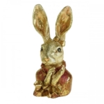 Dekoracija pastatomas triušis HANNILEIN, auksinės / rausvos sp., 23,5 cm