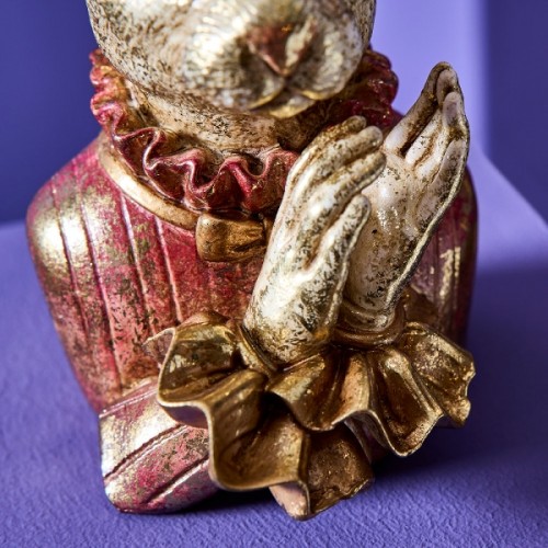 Dekoracija pastatomas triušis HANNILEIN, auksinės / rausvos sp., 23,5 cm