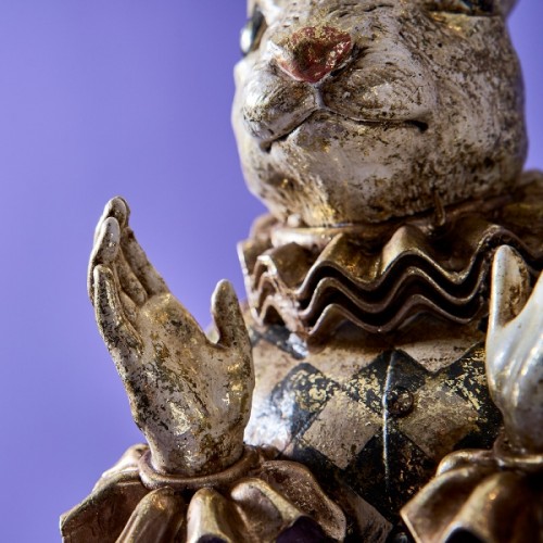 Dekoracija pastatomas triušis HENRILEIN, auksinės / juodos sp., 24 cm