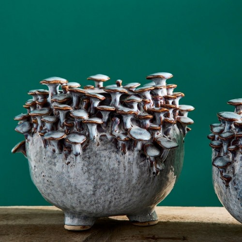 Vaza MUSHROOMS, pilkos sp., 24 x 21 cm