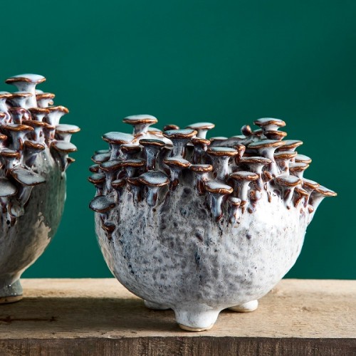 Vaza MUSHROOMS, pilkos sp., 20 x 17 cm