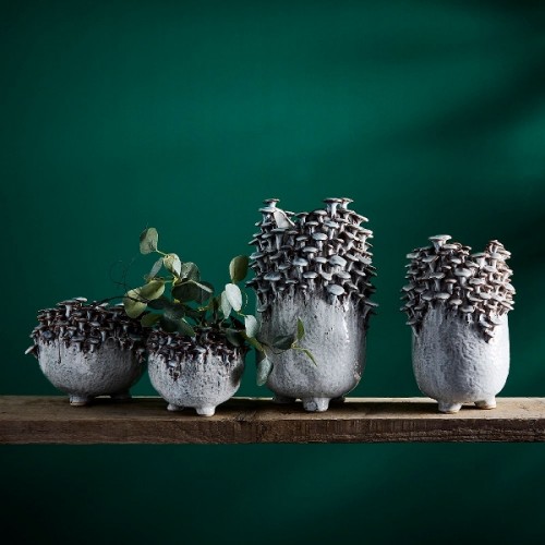 Vaza MUSHROOMS, pilkos sp., 24 x 21 cm