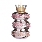 Kalėdinis žaislas MACAROON, rožinės / auksinės sp., 11 cm